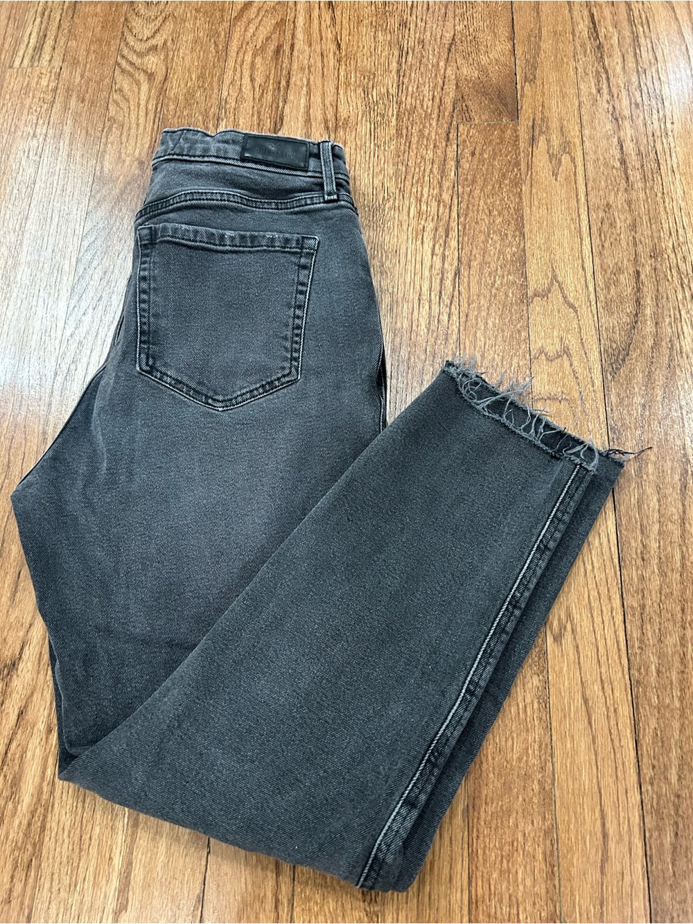 Hollister Black Washed high rise Jeans with Raw Hem